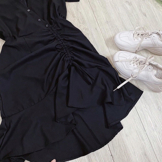 Đầm đen dây rút đi học🌷