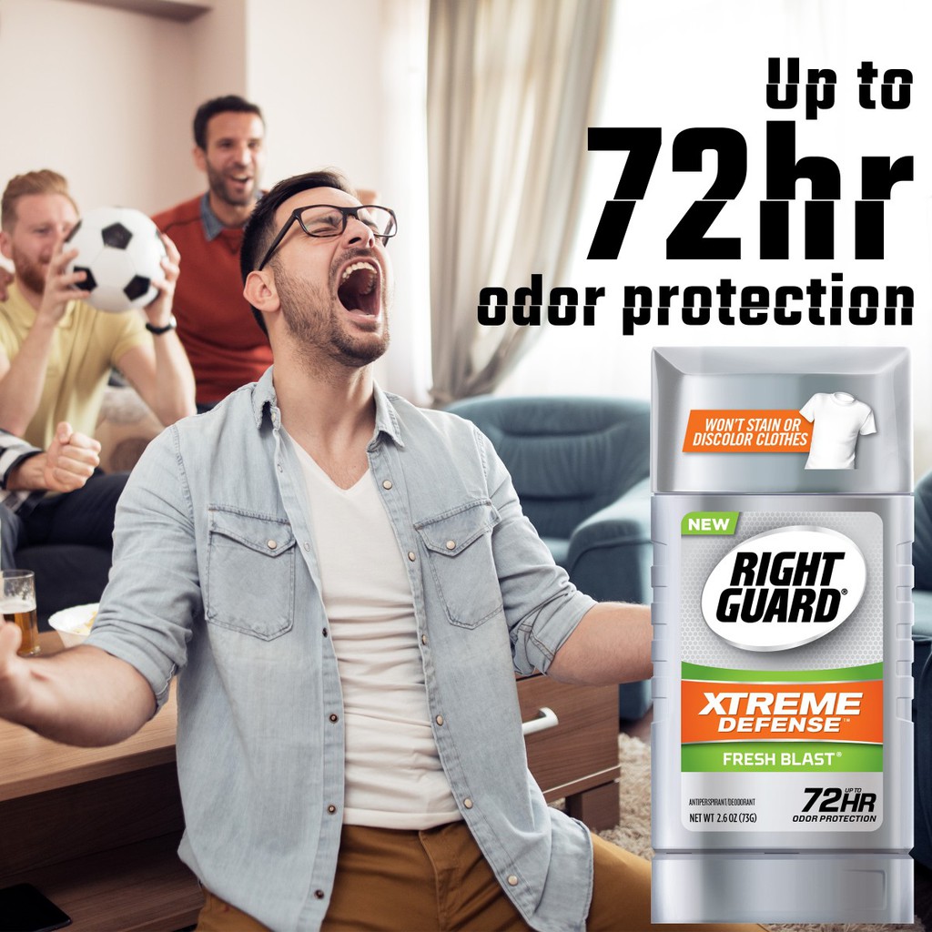 [Thể Thao] Lăn Khử Mùi Right Guard Xtreme Defense 5 Fresh Blast Dạng Sáp 73Gr (Sáp Trắng)