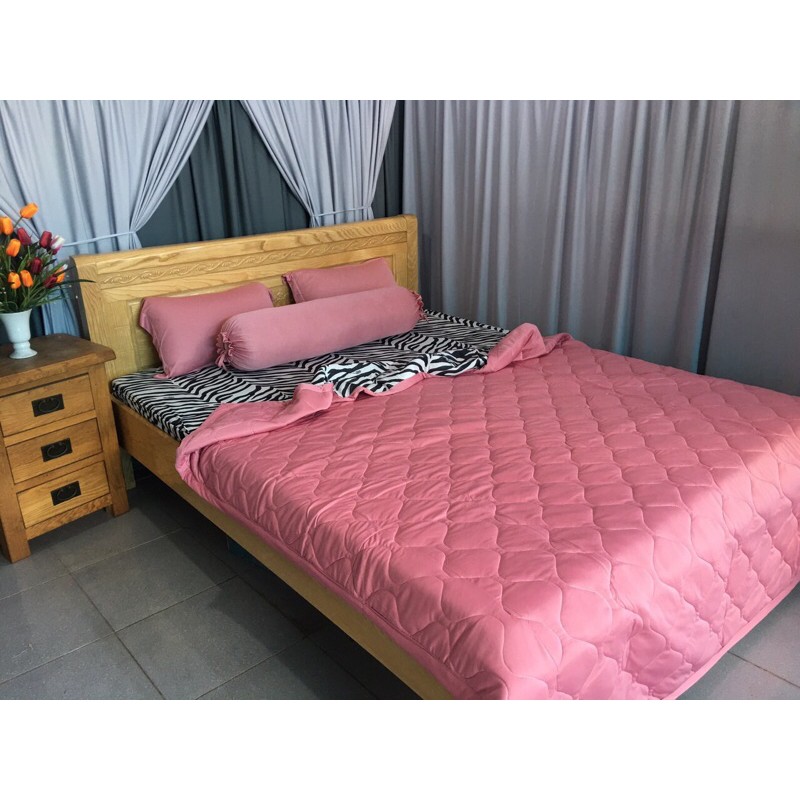 Trọn bộ drap thun phối❤️FREESHIP❤️ga thun lạnh- drap thun Hàn Quốc( 1 ga,3 vỏ gối , 1 chăn)