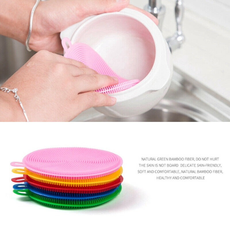 Miếng silicone rửa chén hình tròn tiện lợi