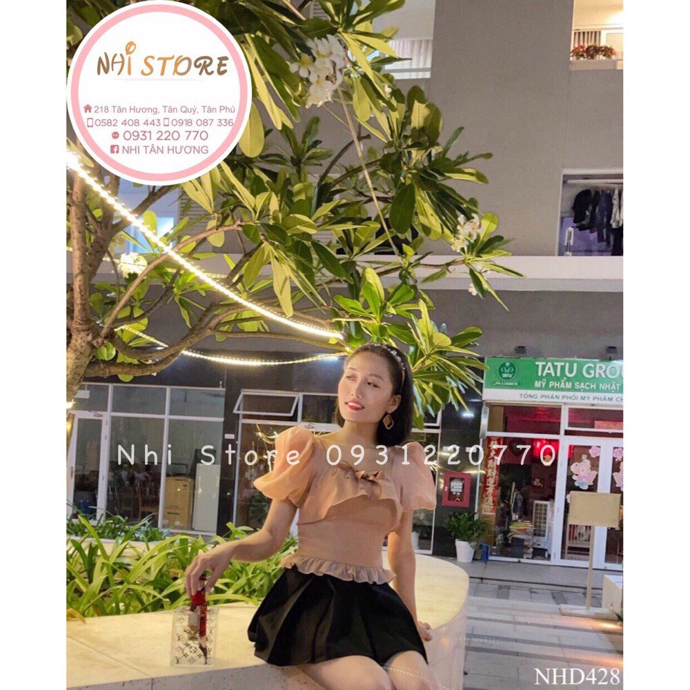 [FREESHIP 50K] Áo Kiểu Cổ Vuông Tay Phồng  Bèo  Lưng Thun Vải Tơ Organza Freesize Dưới 57 KG