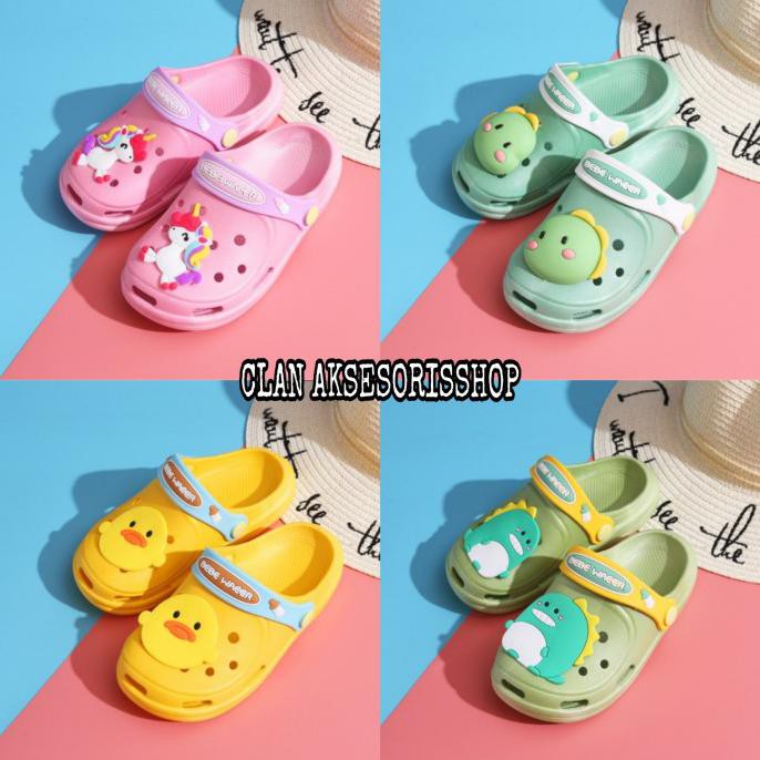 Crocs Giày Sandal Màu Hồng / Xanh Dễ Thương Cho Bé 26