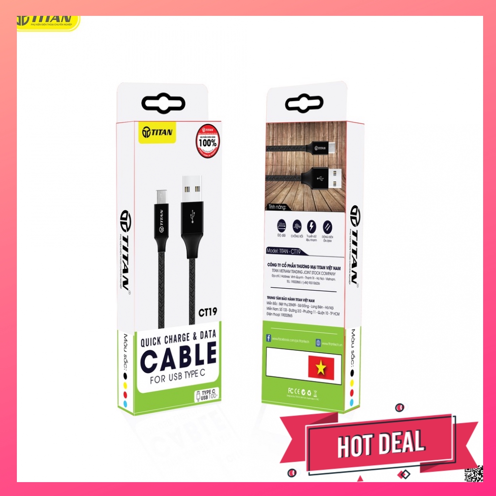 007884 - TP - Cáp dây dù 1m TITAN CT19 - TYPE C