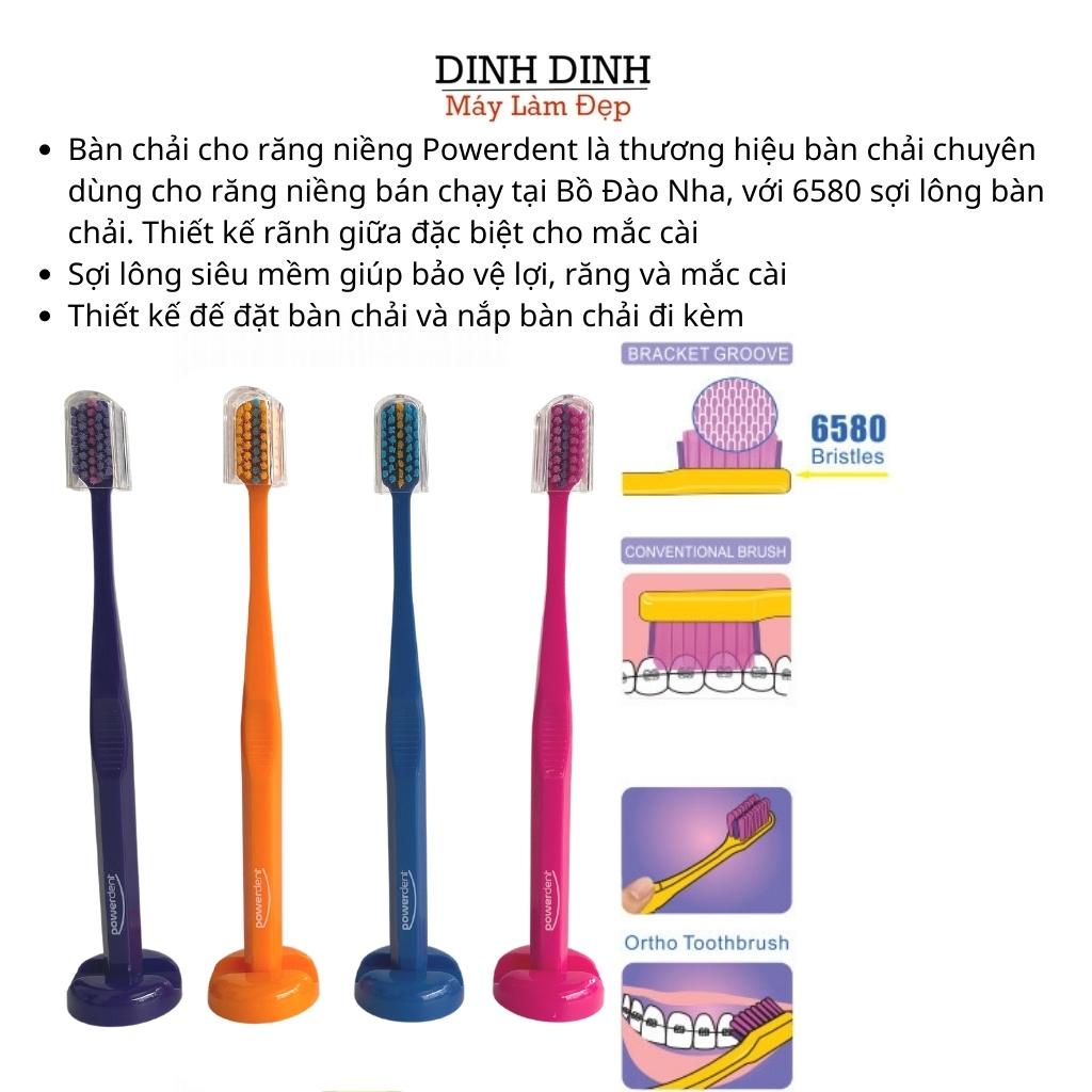 Bàn chải niềng răng Powerdent prosensitive ortho siêu mềm, có rãnh giữa vệ sinh răng niềng chuyên dụng - Dinh Dinh