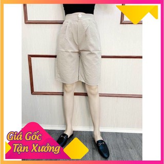 Quần đùi đũi xước - quần short ngố cạp khuy lưng chun siêu mát xịn