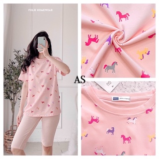 ⚡️BÁN SỈ⚡️Set bộ mặc nhà áo thun quần lửng hồng phấn