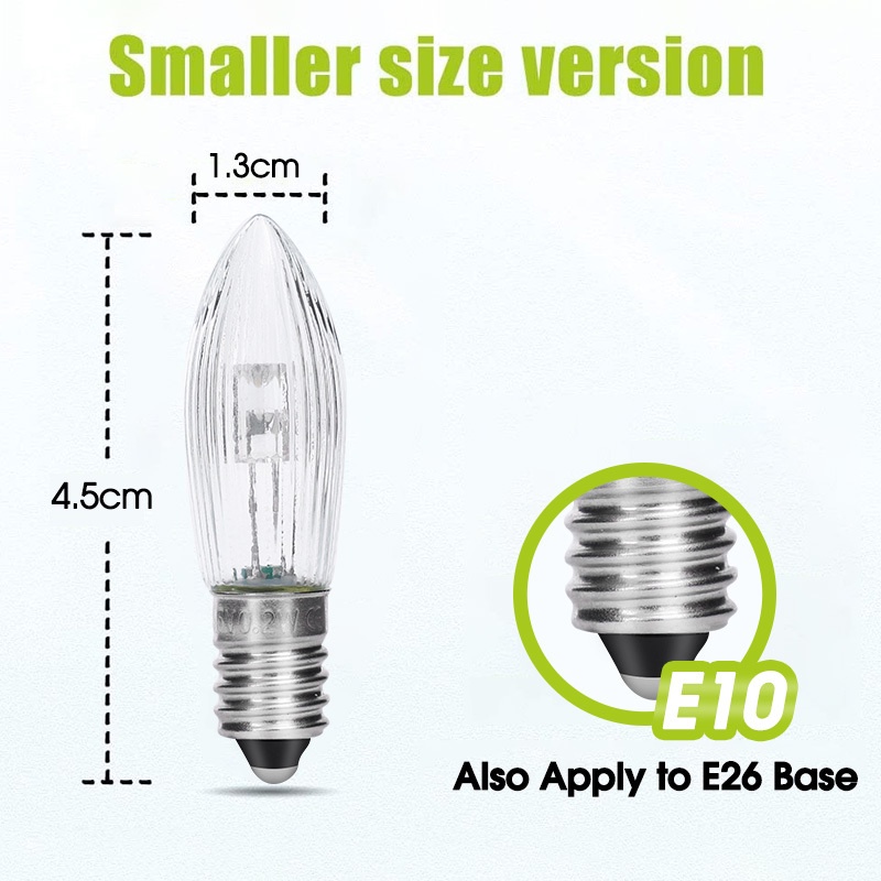 Set 10 Bóng Đèn LED E10 Hình Ngọn Nến Trang Trí Nhà Cửa