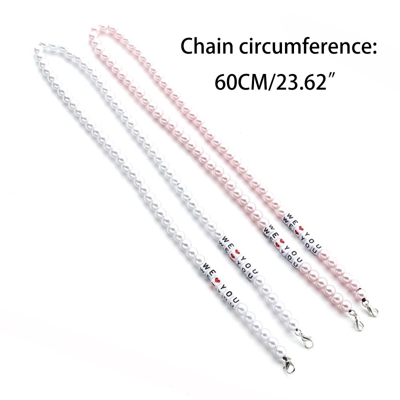 Dây Đeo Giữ Điện Thoại Mặt Ngọc Trai Giả Acrylic Trái Tim Chống Thất Lạc