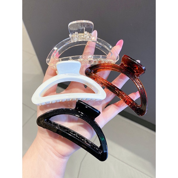 Kẹp tóc bản to trong suốt phong cách Hàn Quốc