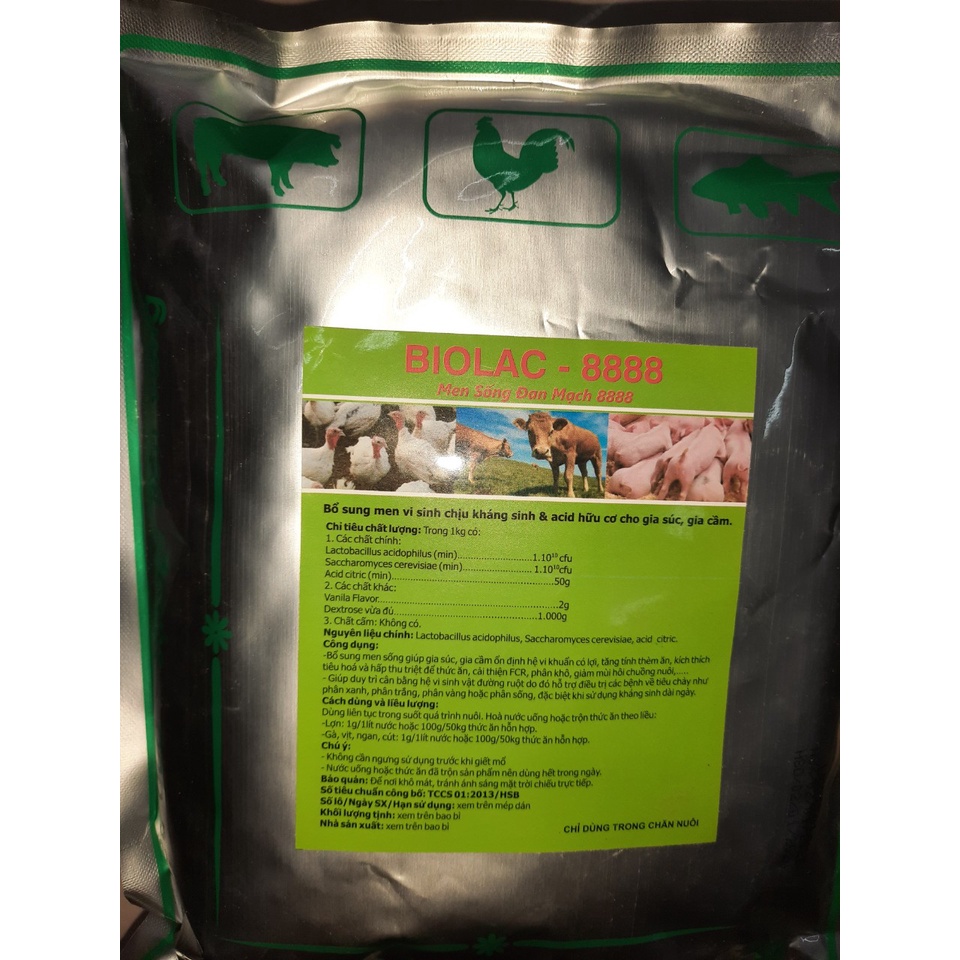 (gói 1kg) Men tiêu hóa ĐAN MẠCH chịu kháng sinh  (bên trong có 10 gói 100g) chó, mèo, lợn, gà, chim