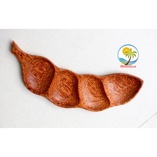 Đĩa Hình Trái Đậu / Trái Me Bằng Gỗ Dừa - Quà tặng trang trí handmade - Memories.vn Craft Decor Arts