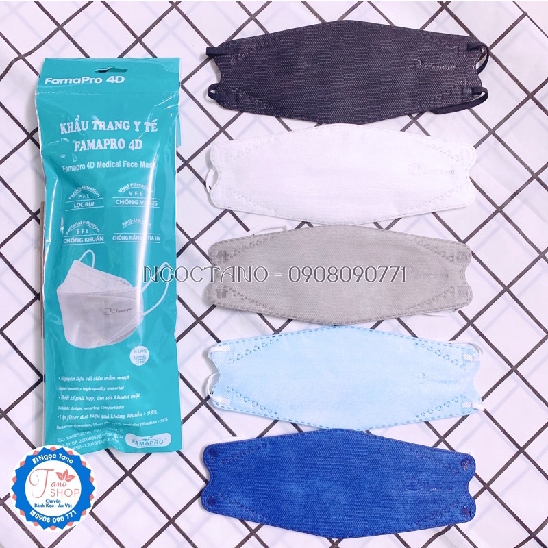 Set 50 cái khẩu trang KF94 Nam Anh - 4D Famapro kháng khuẩn