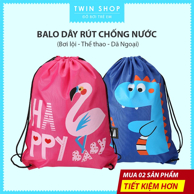 Balo Dây Rút Bơi Lội, Balo Thể Thao Chống Nước, Du Lịch Dã Ngoại Chất Liệu Vải Dù Bền Chống Thấm, Nhiều Mẫu Hoa Văn Chọn