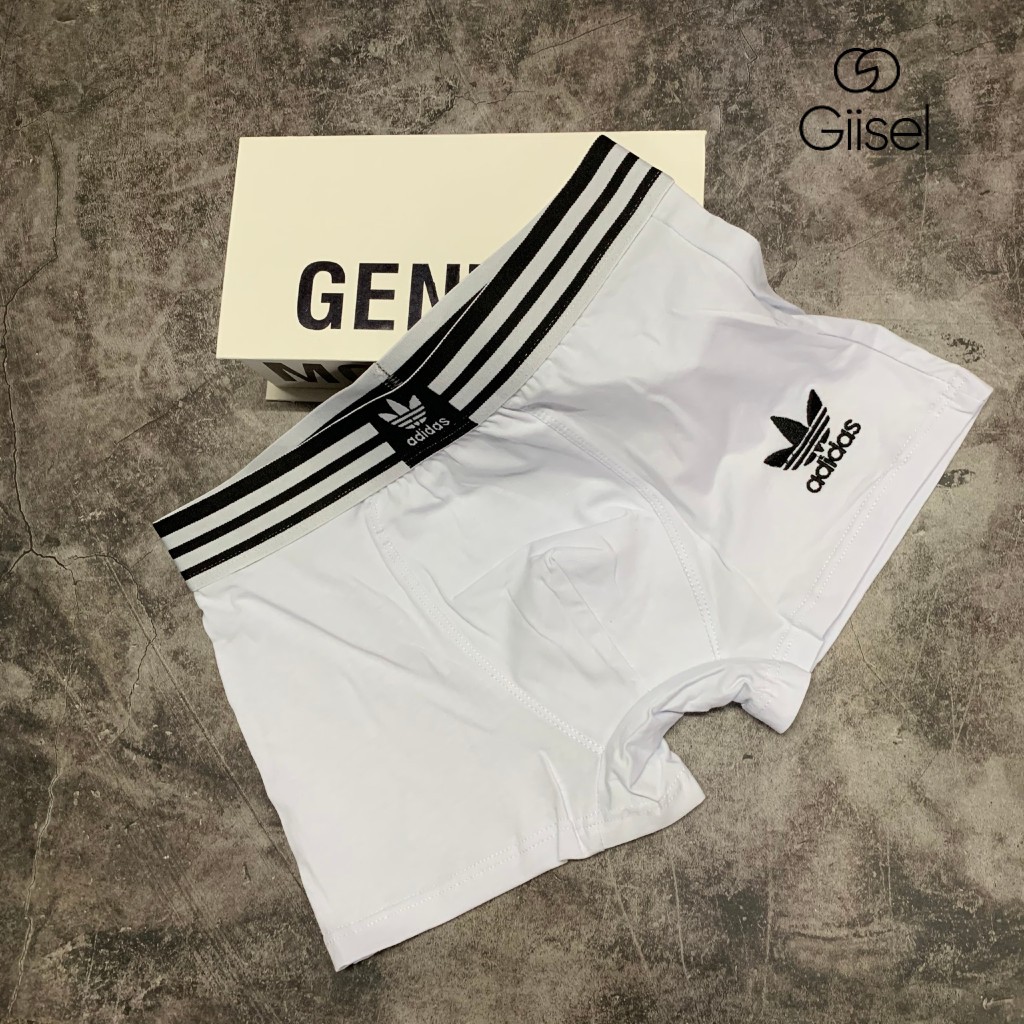 Quần lót nam - DÁNG SỊP ĐÙI BOXER cotton co giãn - 5 màu - Mã logo thêu D02