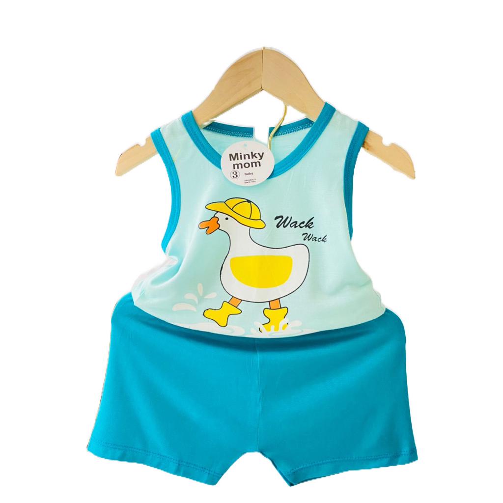 Quần áo bé trai và bé gái ba lỗ quần đùi chất liệu thun lạnh thoáng mát mùa hè