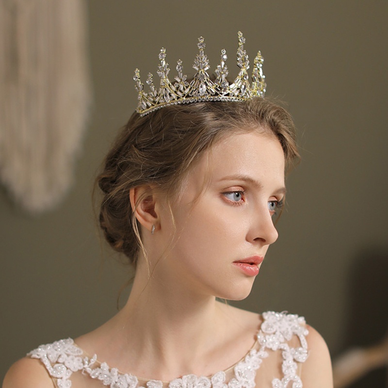 Vương Miện Đính Đá Pha Lê Kim Loại Cao Cấp Thời Trang Dành Cho Cô Dâu