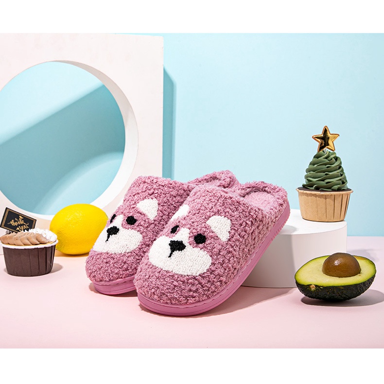 DÉP bông đi trong nhà họa tiết hình GẤU siêu ngộ nghĩnh cho béGIADUNGTONGKHO1Dép bông đế cao su cho bé