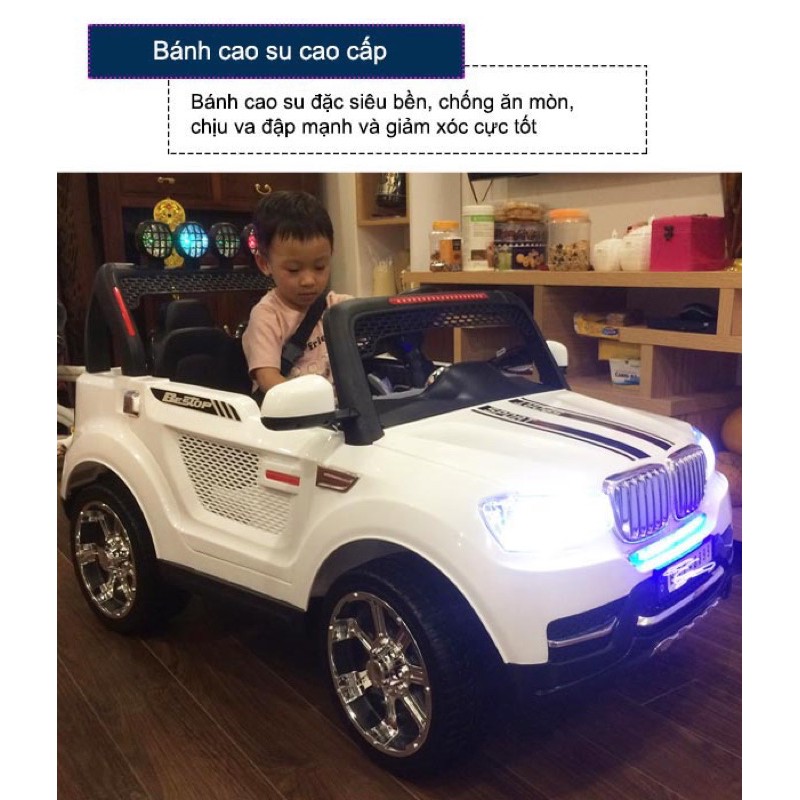 Ô tô điện trẻ em kiểu dáng BMW-S9088 bánh cao su ghế da 4 động cơ