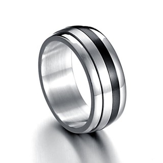Nhẫn nam inox viển đen xoay thời trang - NN123