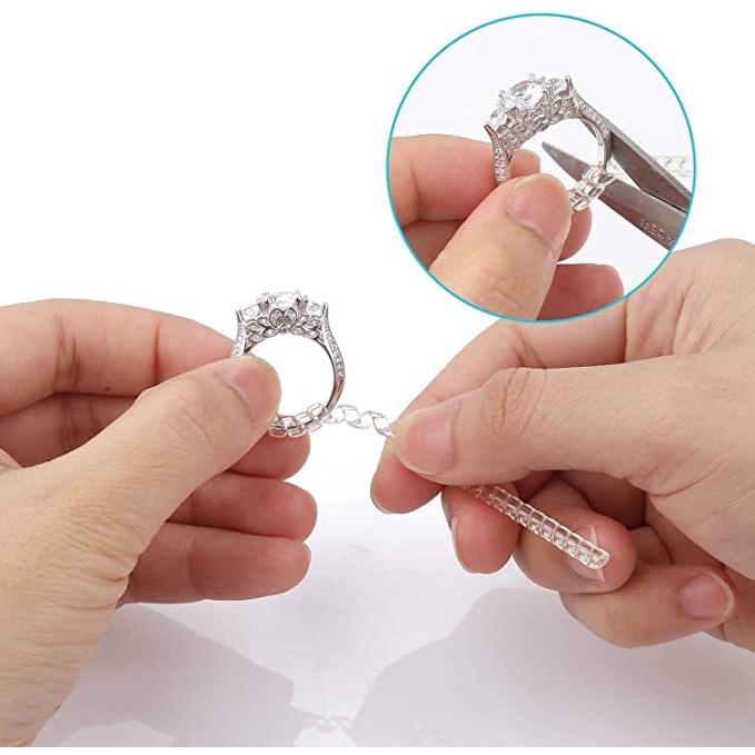 1 Chiếc Vòng Nhẫn Nhựa Mềm Vô Hình Có Thể Điều Chỉnh Kích Thước 100mm Cho Nhẫn Rộng