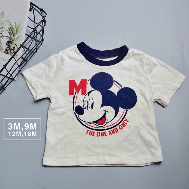 Áo phông mickey cho bé - màu be ( 3m,9m)