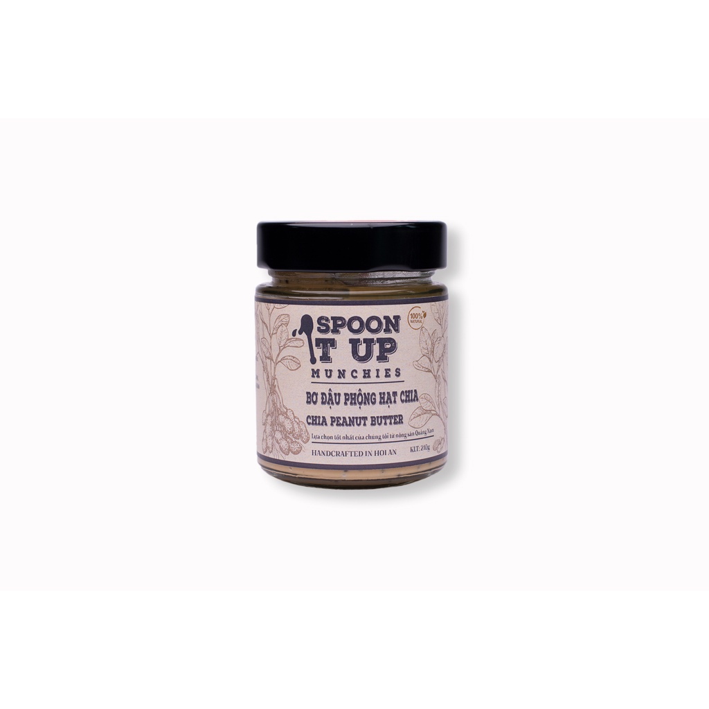 Bơ Đậu Phộng Hạt Chia, Eat Clean- Healthy -Hủ thủy tinh 210gram/ Chia Peanut Butter- 210gram