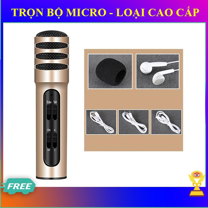 Mic thu âm hát livestream karaoke C7 bản nâng cấp hay trên điện thoại - Micro karaoke
