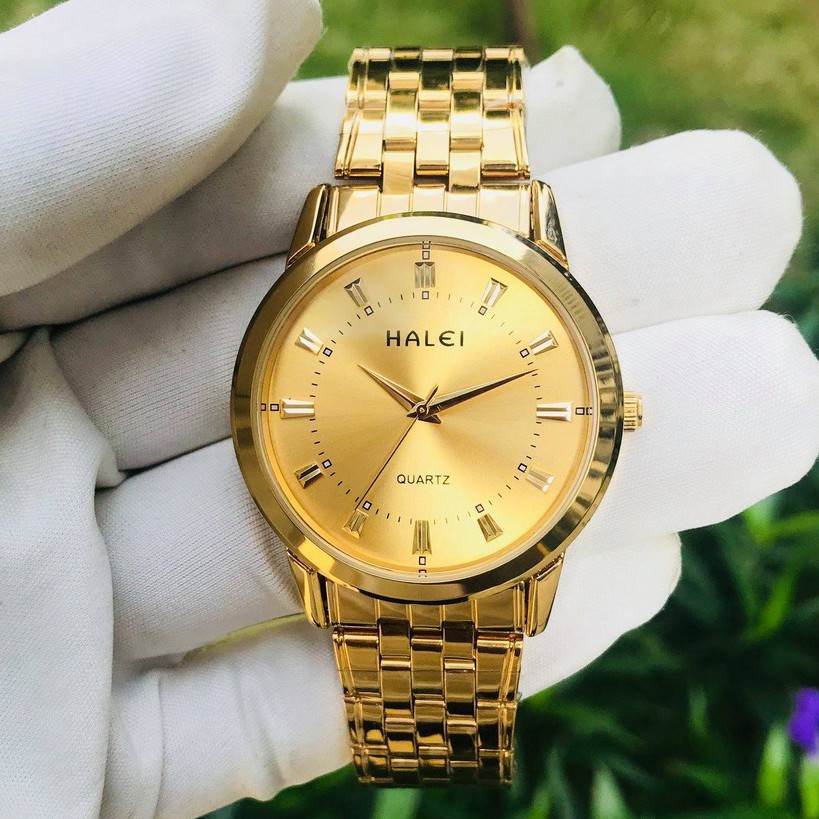 Đồng Hồ Nam Nữ HALEI 502 Dây Kim Loại Mạ Vàng Cao Cấp | BigBuy360 - bigbuy360.vn