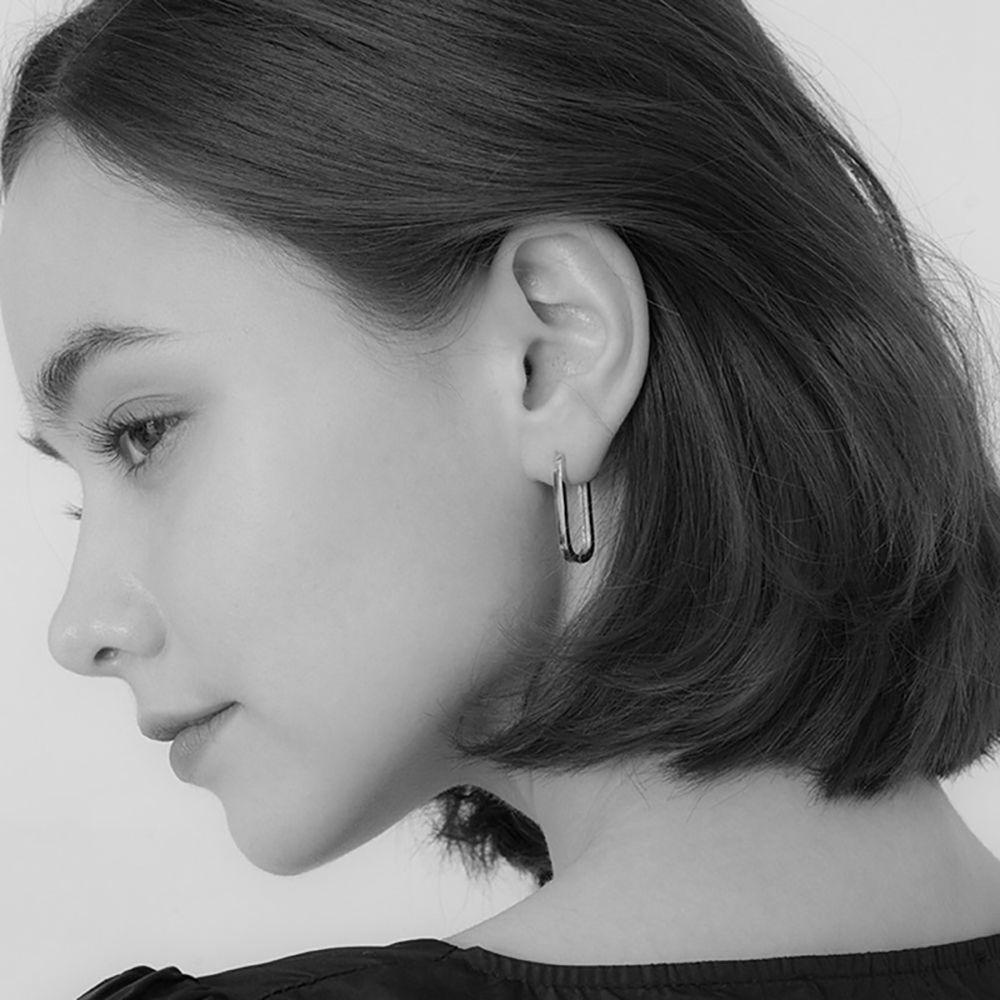 DANILO Khuyên Tai Hình Oval Màu Sắc Đơn Giản Dành Cho Nữ