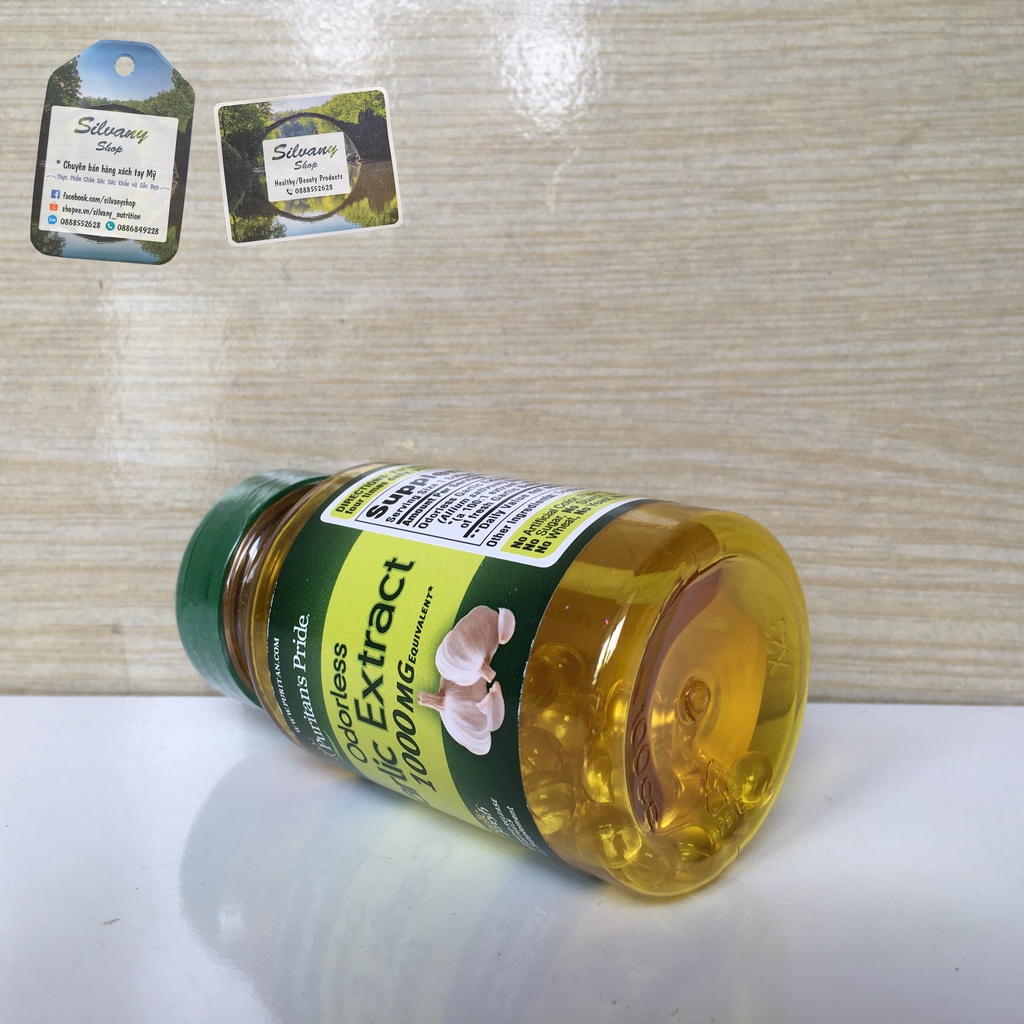 Viên Tinh Dầu Tỏi Odorless Garlic Extract 1000mg Puritan - Tăng Cường Miễn Dịch