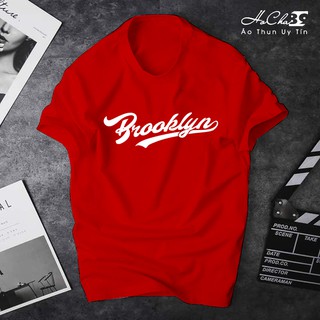 Áo Thun Brooklyn New York City ĐỎ Cao Cấp - Vải Cotton 4c Siêu Mềm Mịn (Không đúng Cotton đền tiền tặng áo)