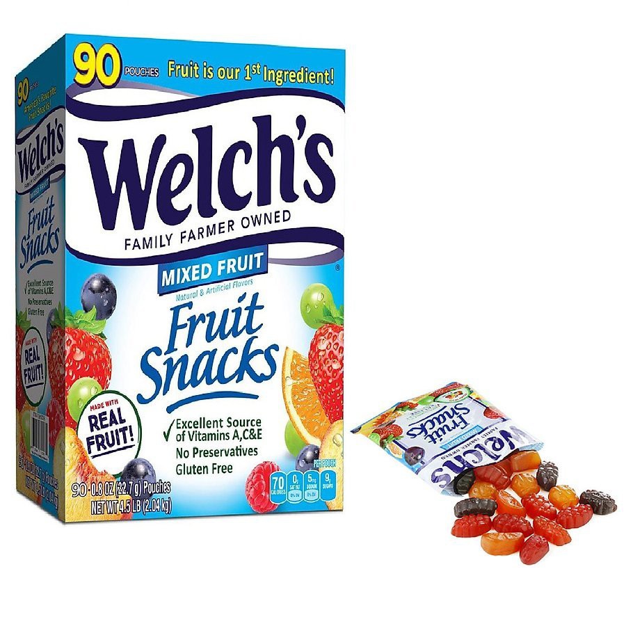 🌈🌈🌈  Kẹo Dẻo Trái Cây Welch’s Fruit Snacks 2kg Mỹ (90 gói) 🐬🐬🐬