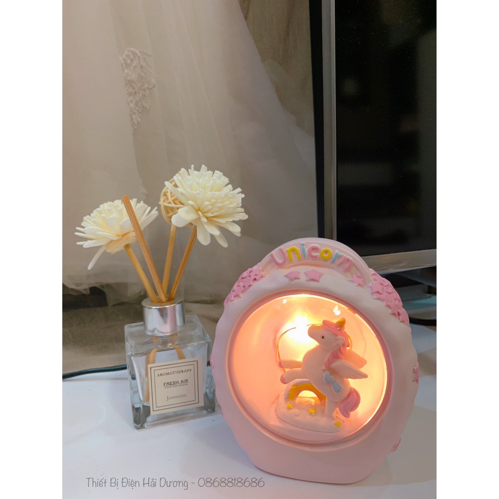 Đèn ngủ trang trí hình kỳ lân - ngựa unicorn dễ thương - trang trí căn phòng vintage giá rẻ siểu tiết kiệm