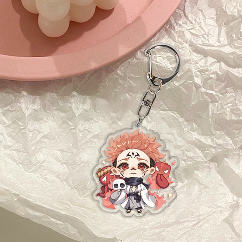 Móc khóa nhựa acrylic hai mặt hình nhân vật anime đáng yêu