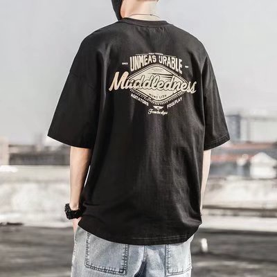Áo Thun Nam Tay Ngắn Dáng Rộng Phong Cách Hip Hop Hàn Quốc Size M-5XL