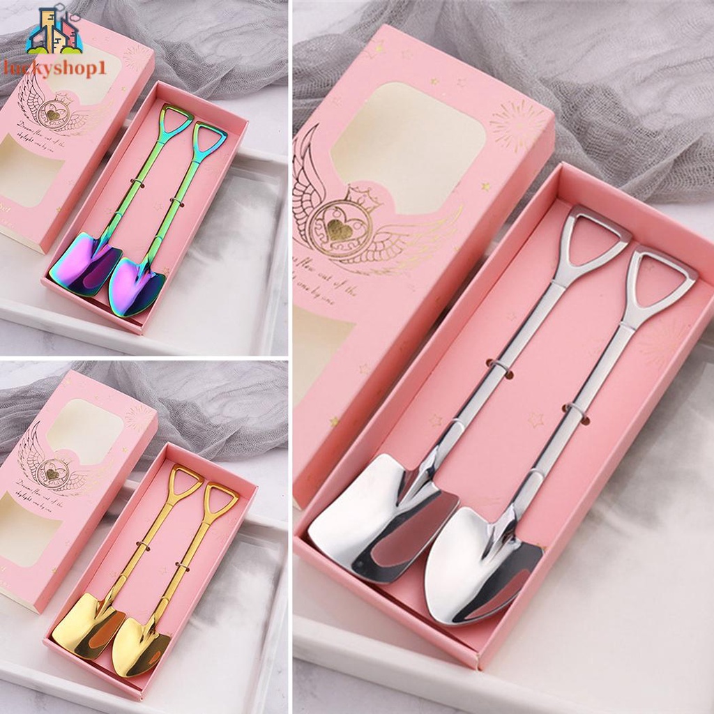 Set 2 Muỗng Múc Kem Hình Mèo Xinh Xắn