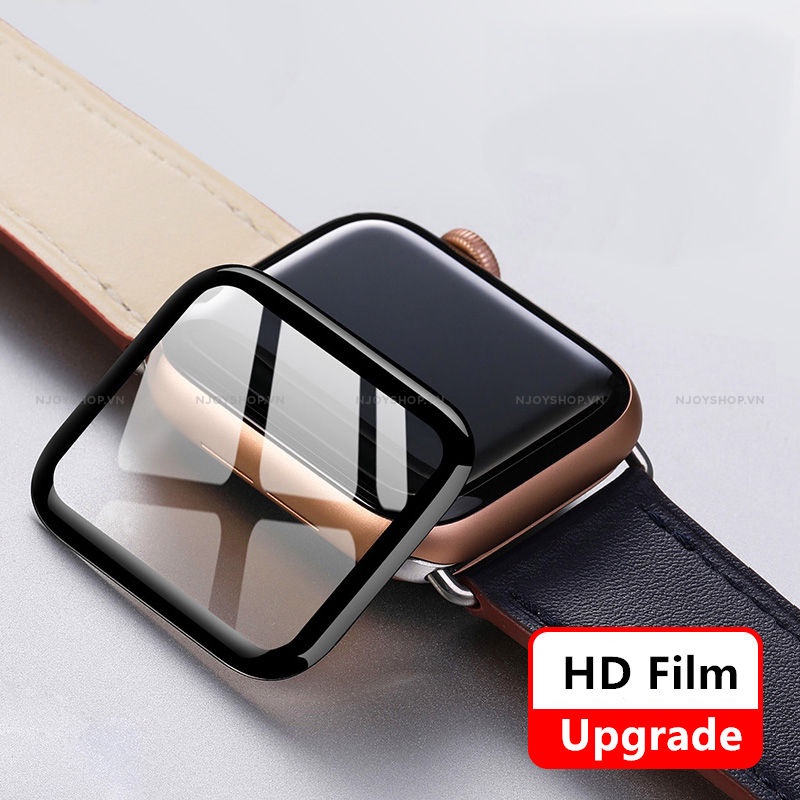 Kính Cường Lực Apple Watch Series 7 6 5 4 3 2 1 Viền Dẻo 3d Ôm Sát Full Màn 38mm 40mm 42mm 44mm 41mm 45mm