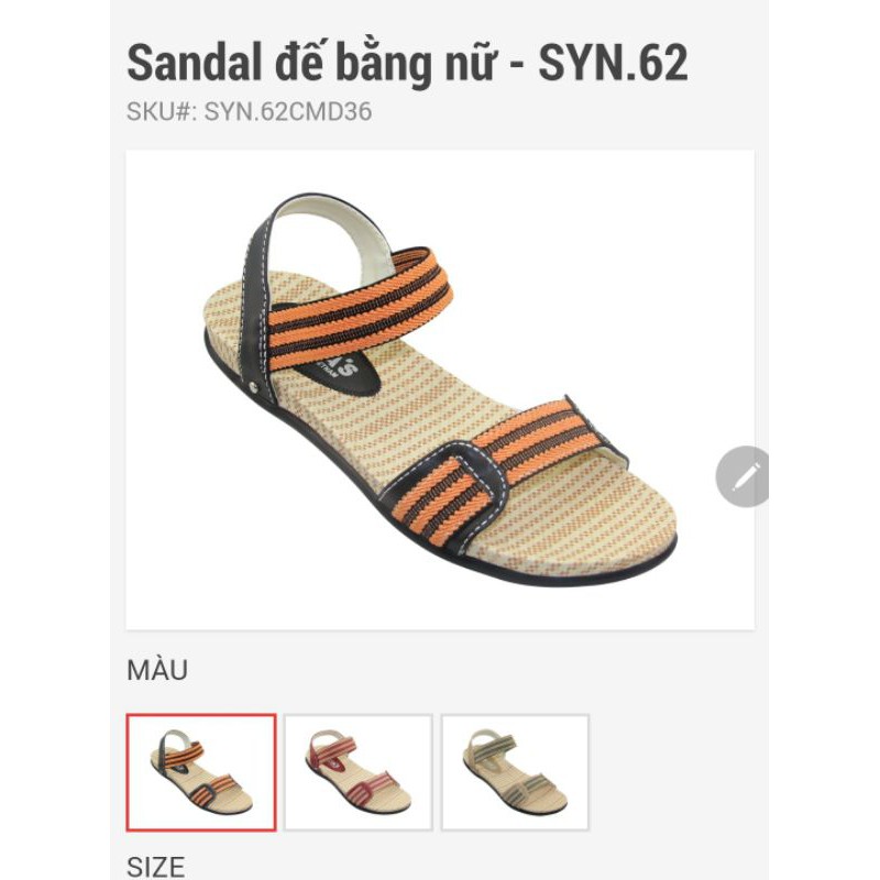Sandal Bitas SYN62 chính hãng đen cam (size 36-39)