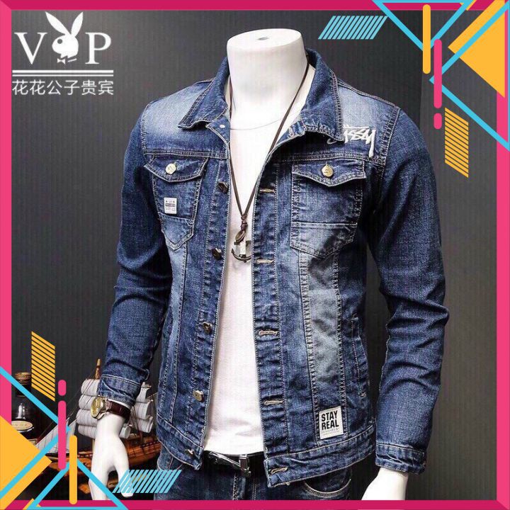 Áo Khoác Jean Nam Chất Bò Thời Trang Cao Cấp Mẫu Mới Hit Hot Thời Trang Phong Cách Tp_shop_87 ms820