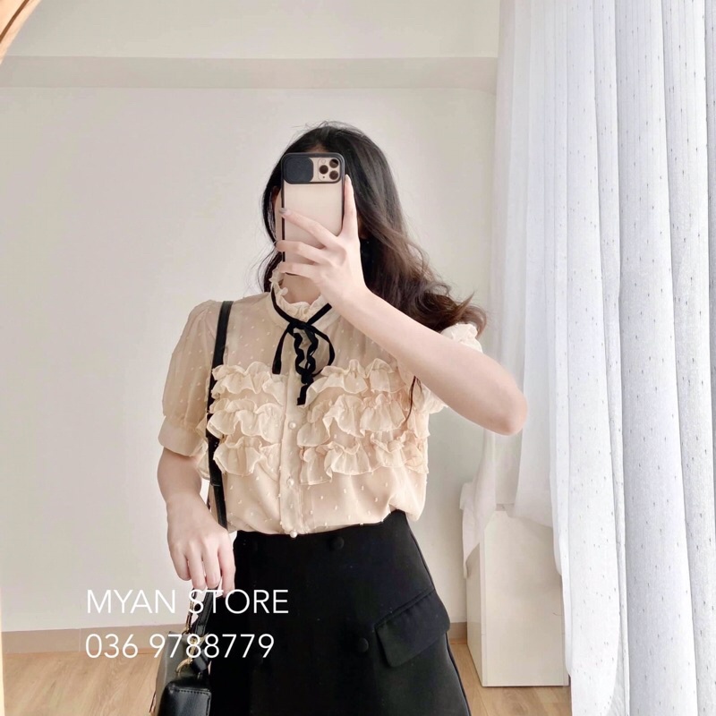 CHÂN VÁY TÚI TRƯỚC LỆCH VẠT CÚC BỌC (KÈM VIDEO ẢNH THẬT) | BigBuy360 - bigbuy360.vn