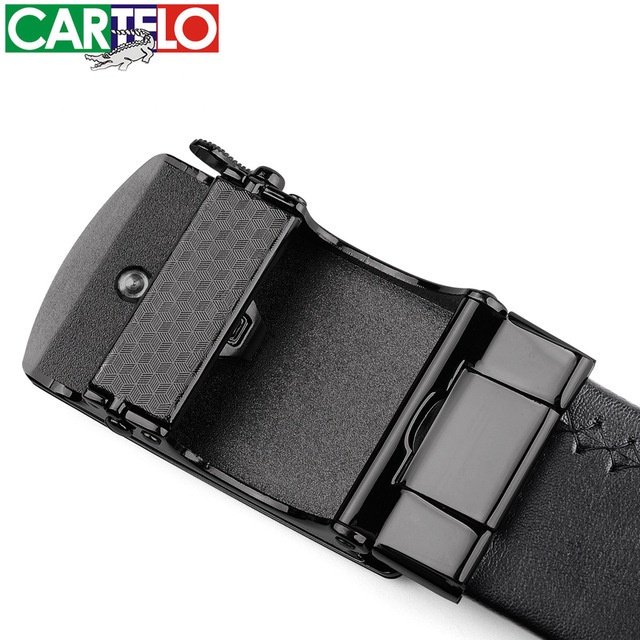 Thắt lưng nam da bò cao cấp, dây nịt nam khóa tự động chính hãng Cartelo New