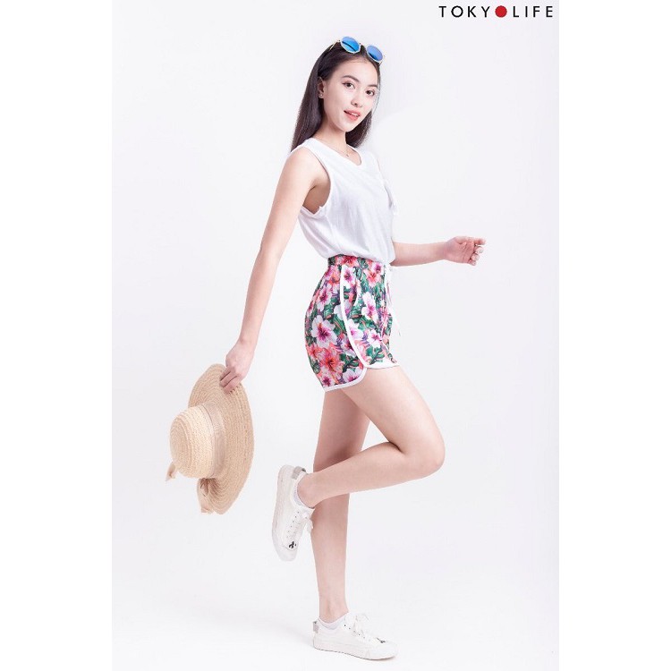 [Mã WABRSWK giảm 10% đơn 250K] Quần Shorts họa tiết Nữ TOKYOLIFE cạp khóa cao I9SHP501G