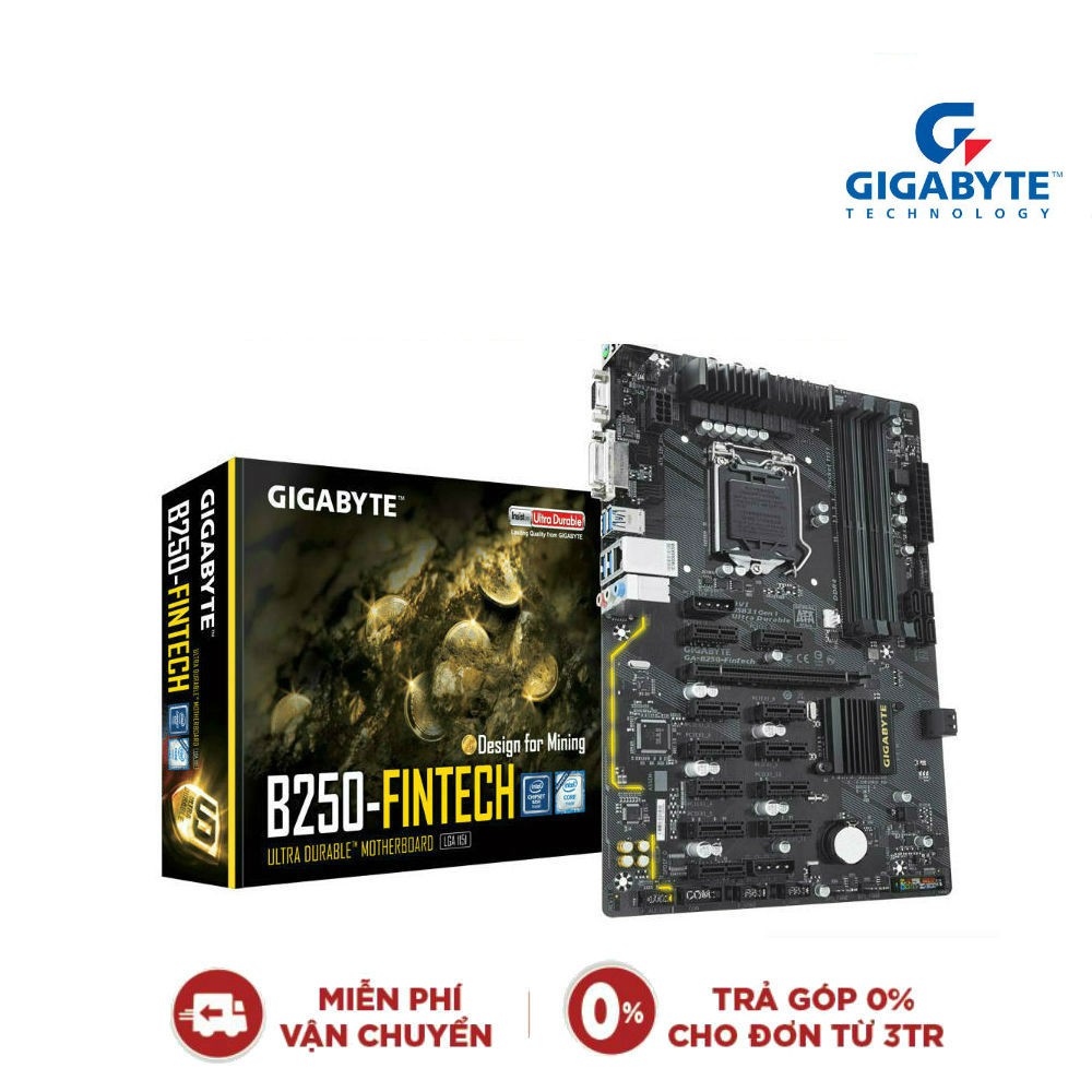 [Mã ELCL99 giảm 7% đơn 500K] Bo mạch chủ Mainboard Gigabyte GA-B250-FinTech- new 100% | BigBuy360 - bigbuy360.vn