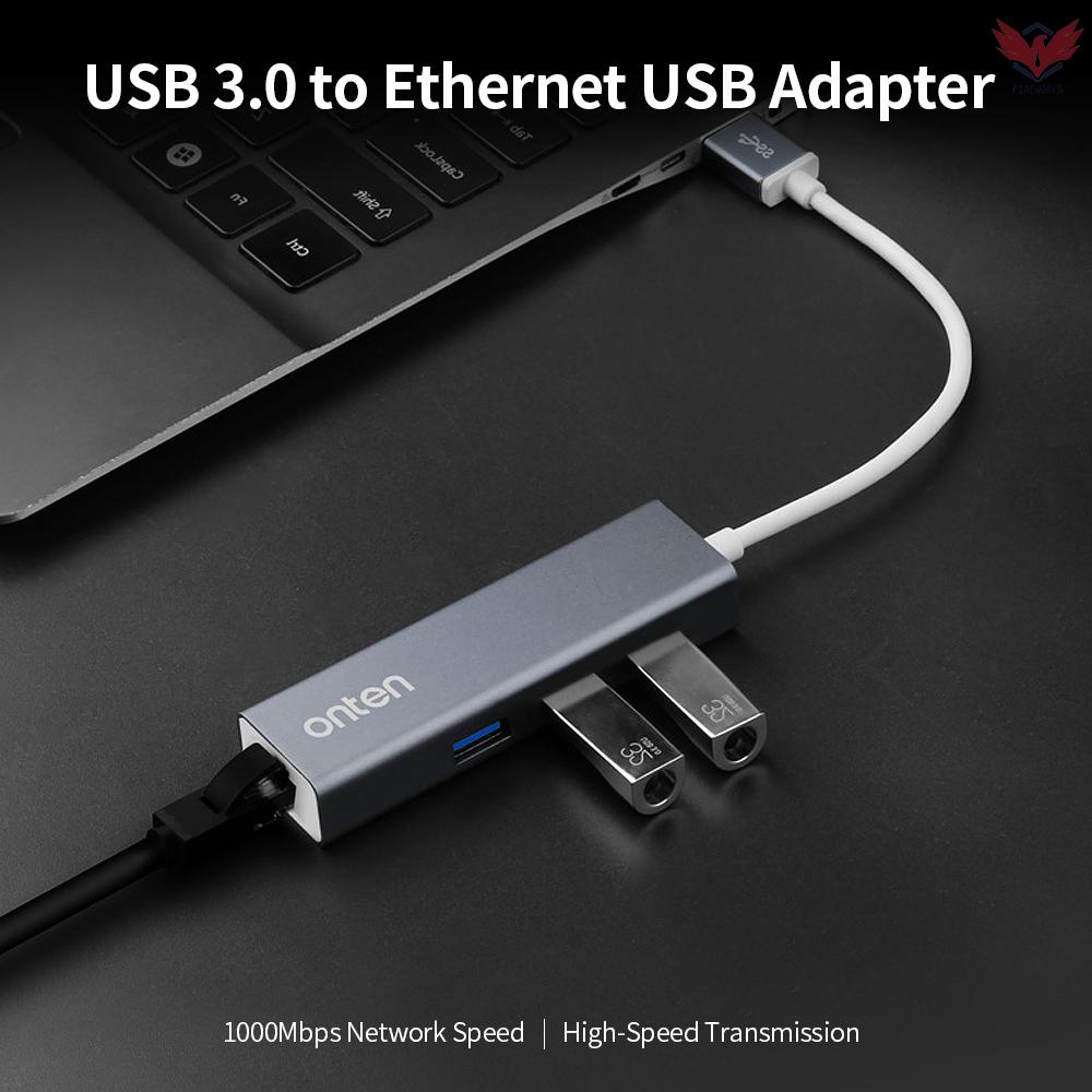 Fir onten USB 3.0 to Ethernet Adapter USB to USB Converter Driver Free/High-speed Transmission/Support 10/100/1000Mbps Network Grey