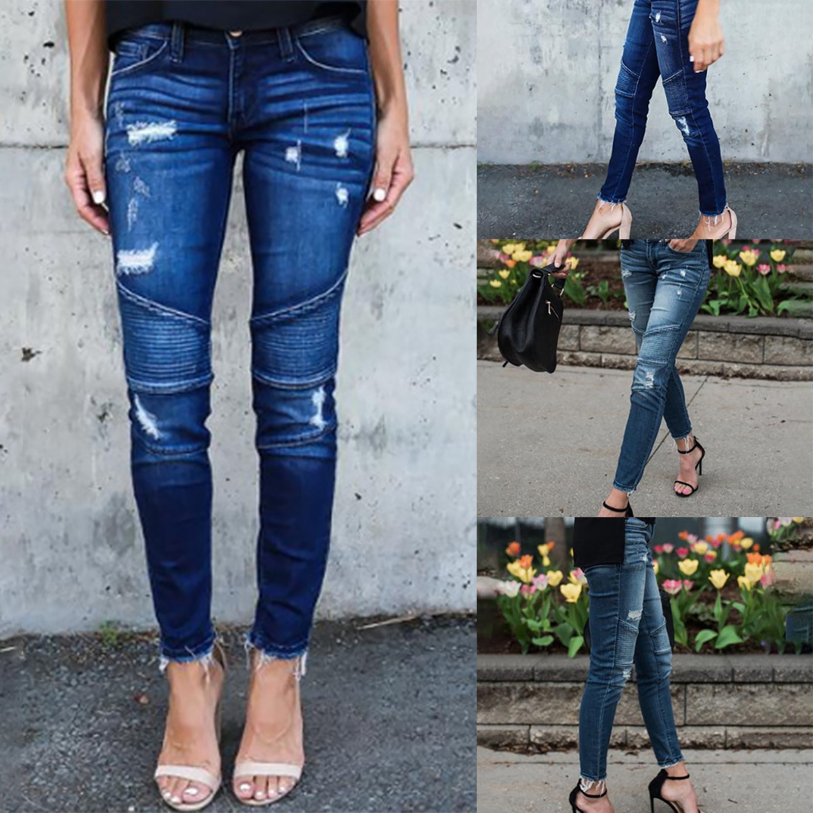 Quần Legging Giả Jean Rách Thời Trang Cho Nữ