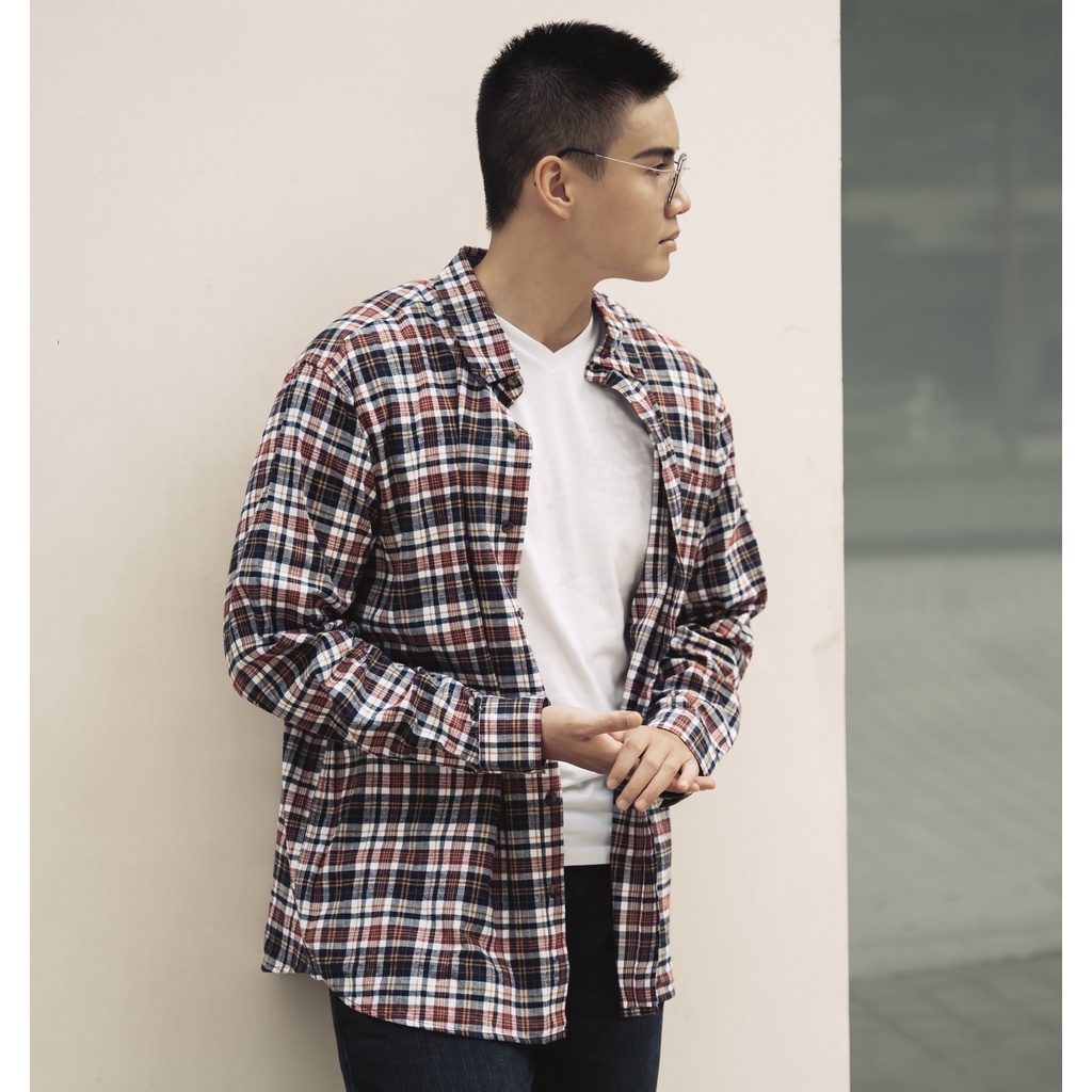 ÁO SƠ MI NAM TAY DÀI XUẤT DƯ BLUE MOUNTAIN COTTON SỌC -FO76 SHOP