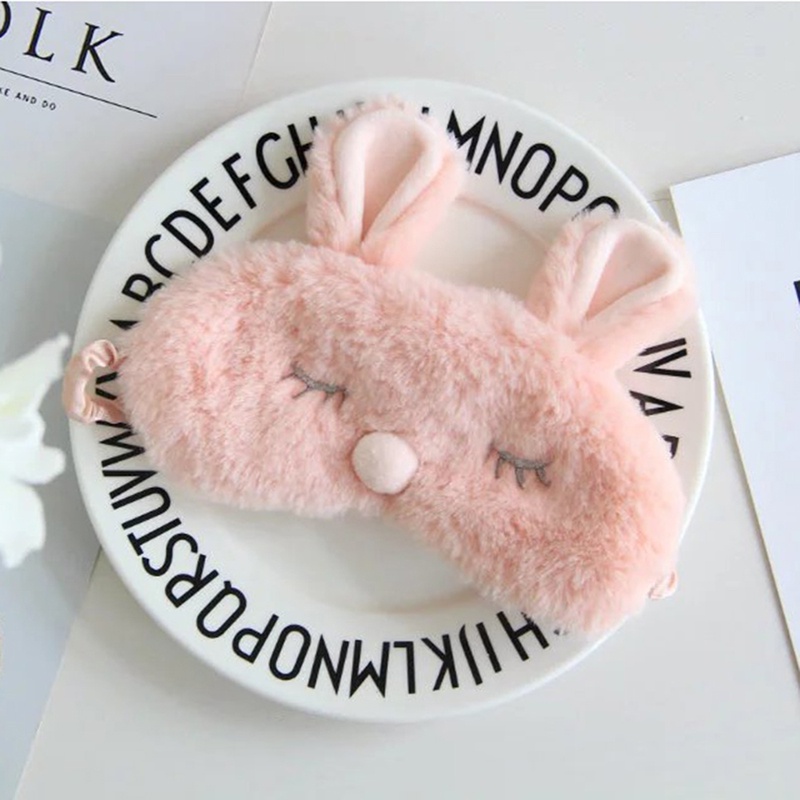 Mặt Nạ Che Mắt Khi Ngủ Hình Chú Thỏ Bằng Lông Nhung Mềm Mại Dễ Thương Xinh Xắn