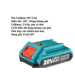 20V Pin và Sạc TOTAL  TBLIE2001/TFBLI2001/TFBLI2002/TCLIE2002/TFCLI2001/TFCLI2003/ TUCLI2001
