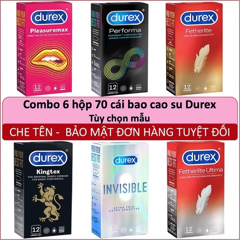 Combo durex chính hãng 12 cái đủ màu