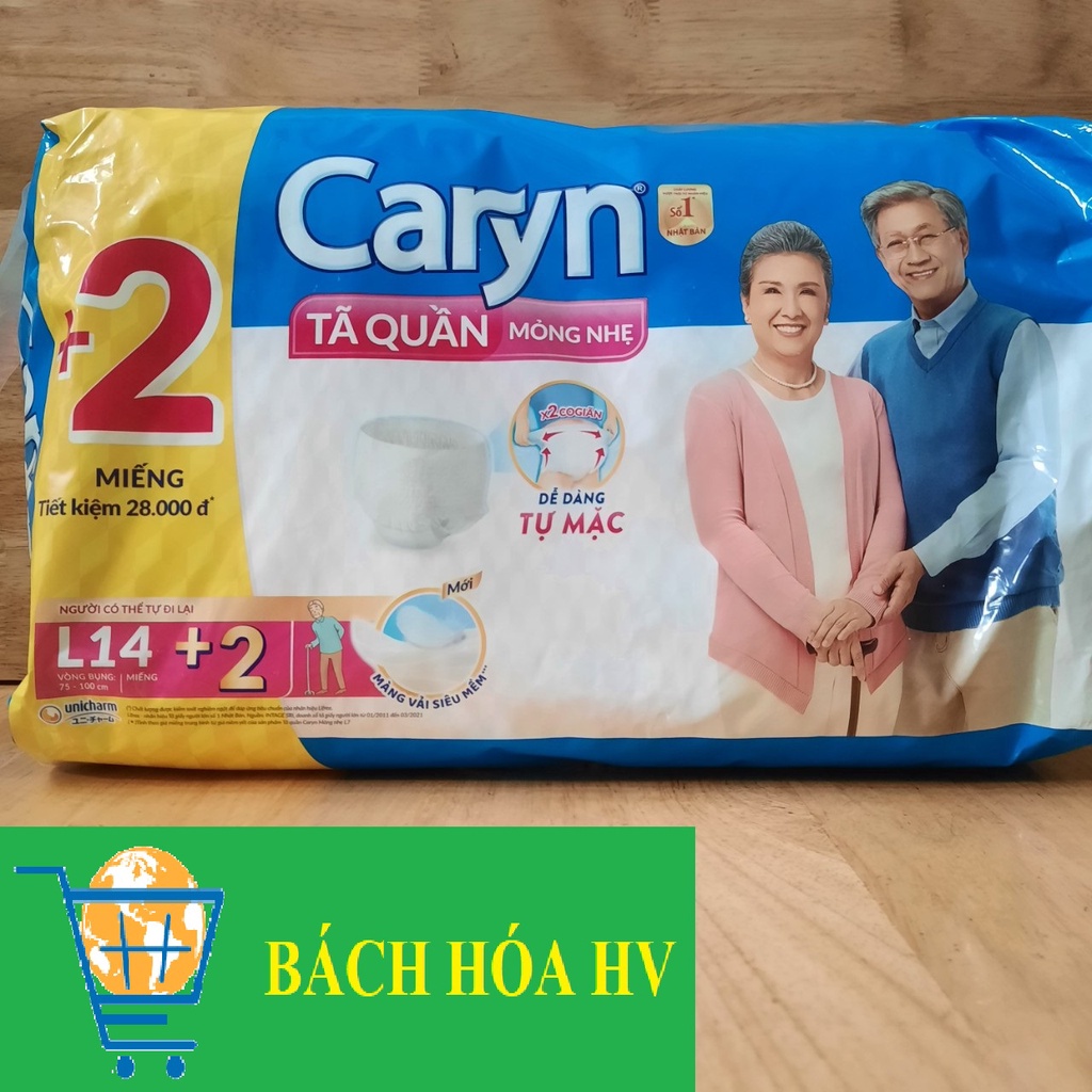 Tã Quần Caryn (M16,L14) + 2 miếng - BACH HOA HV